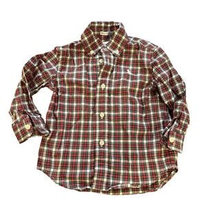 Boy's Ralph Lauren Plaid Button Down Long Sleeve Shirt sz 12 m Polo Pony Logo